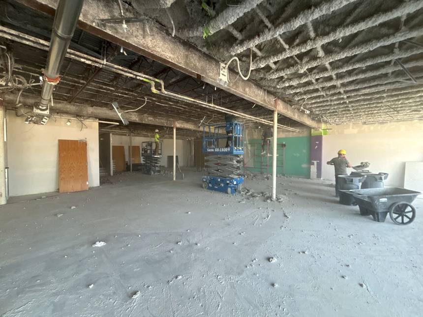 Cleared commercial floor ready for the next trade at Capital City Health Club Cleared commercial floor ready for the next trade at Capital City Health Club